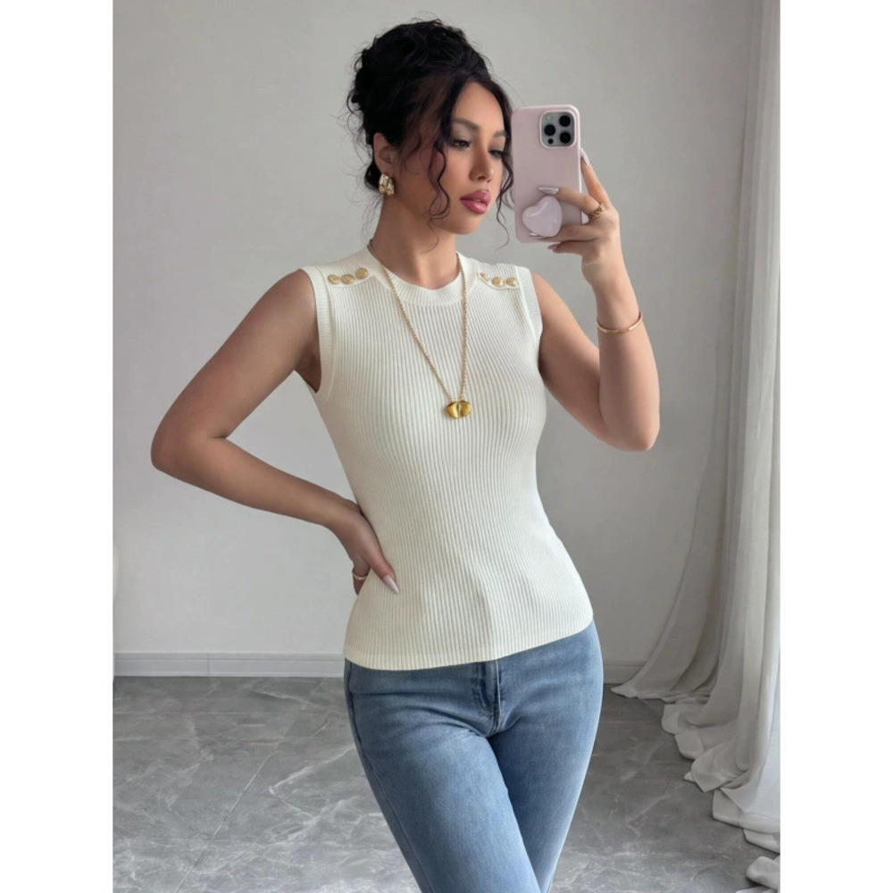 ZARA Summer Knit Solid Color Slim Fit Tank Top Chic